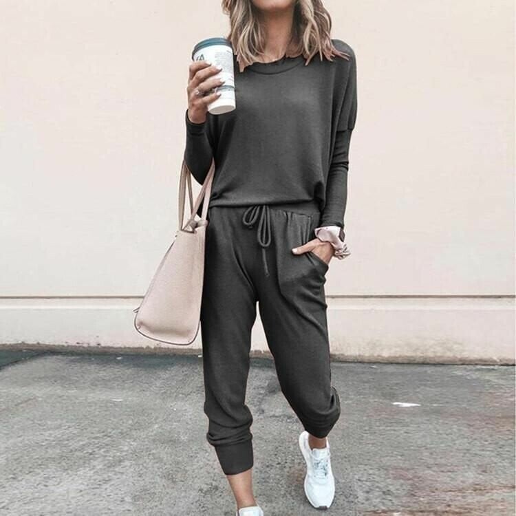 Fern chic two-piece coordinated set sleek flattering fit soft breathable fabric day-to-night style