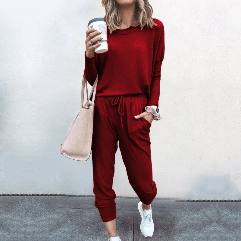 Fern chic two-piece coordinated set sleek flattering fit soft breathable fabric day-to-night style