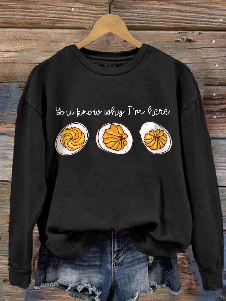Lalaine Feast Mode gray relaxed-fit sweatshirt with festive Thanksgiving graphic print