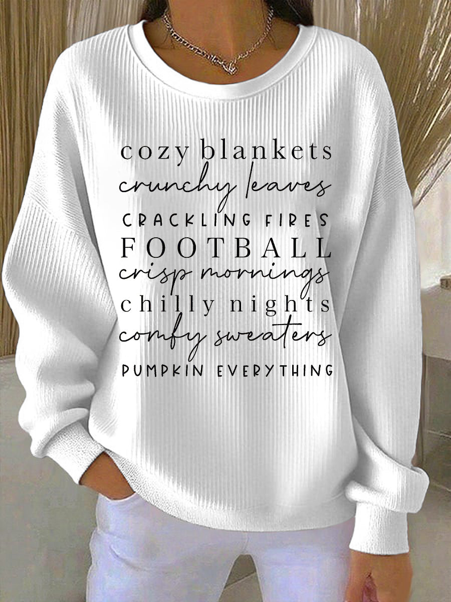 Marigold cozy season relaxed-fit sweatshirt with charming autumn-inspired graphic design