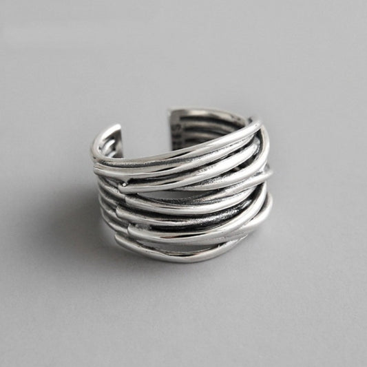 Sylvian™ | Sterling Silver Adjustable Layered Ring - WAVLYNN