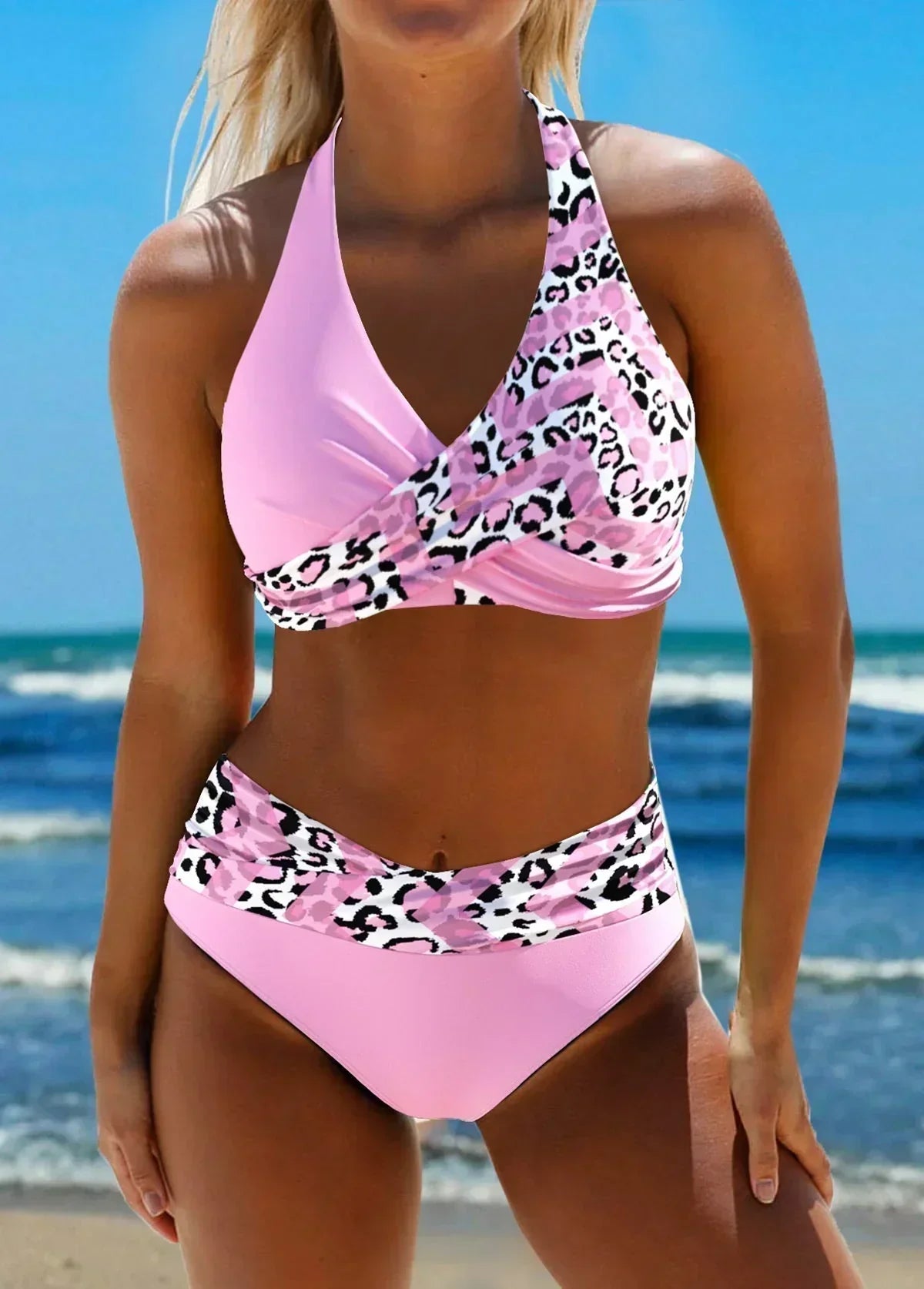 Women's Adelaide criss-cross bikini set, sleek black sculpting fabric with flattering supportive fit