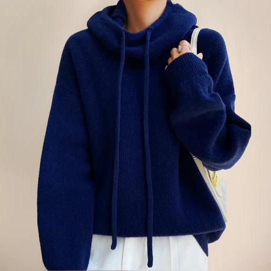 Women's soft knit turtleneck sweater cozy flattering fit everyday chic warm classic design