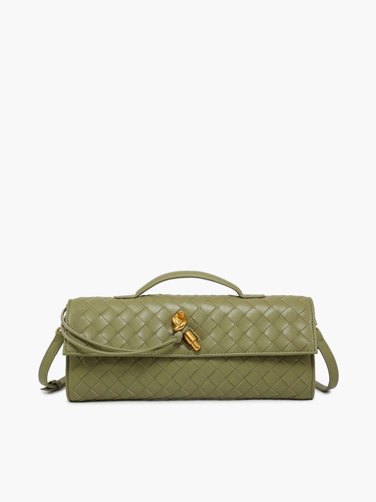 Wavlynn woven flap clutch shoulder bag convertible 2-in-1 compact design day to night