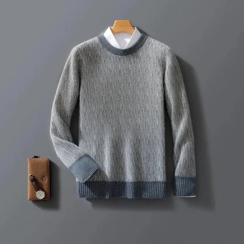 Bonnie ivory 100% cashmere sweater with ribbed cuffs, collar and hem for effortless elegant style