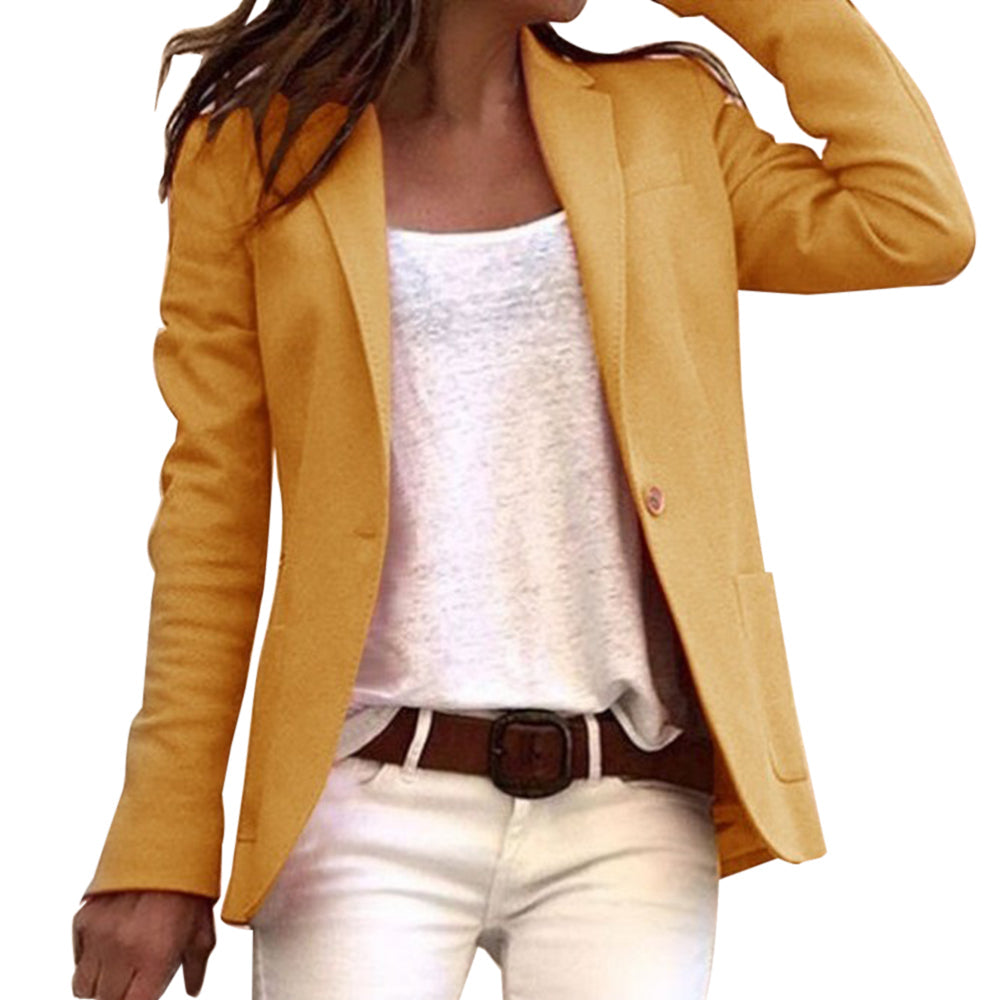 Donna slim fit blazer notched lapel sleek silhouette for warm-weather professional style