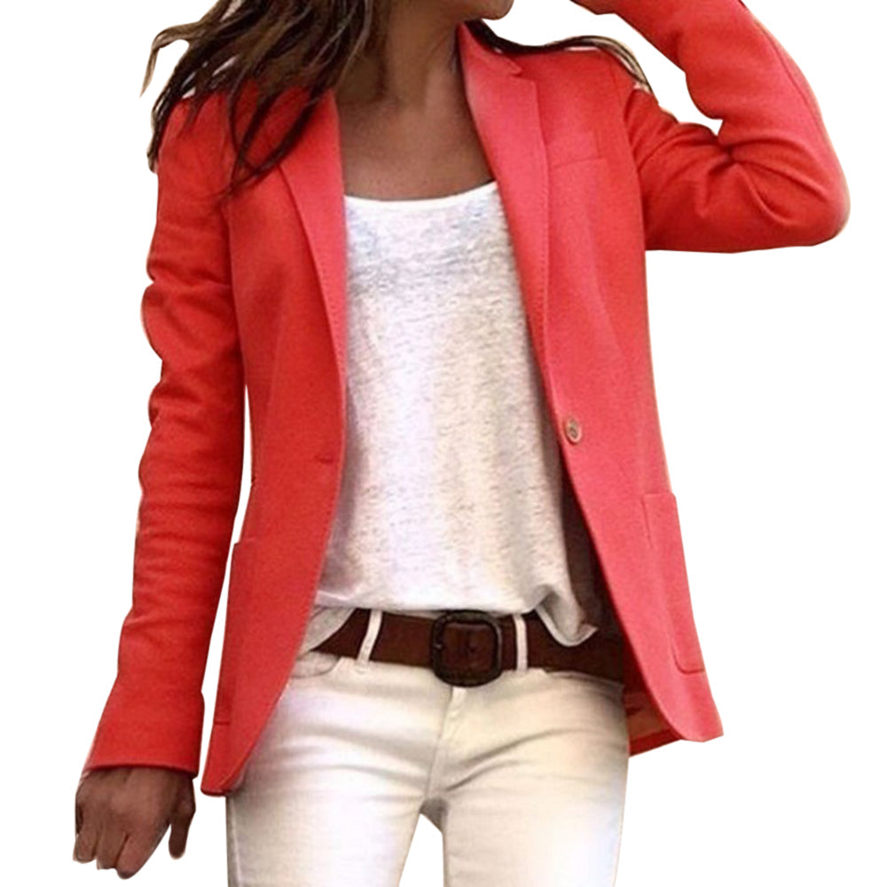 Donna slim fit blazer notched lapel sleek silhouette tailored for warm-weather professional style