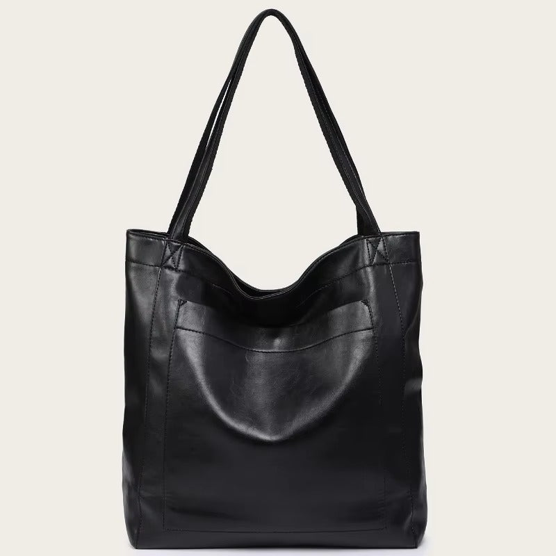 Wavlynn retro faux leather tote shoulder bag large capacity versatile everyday women