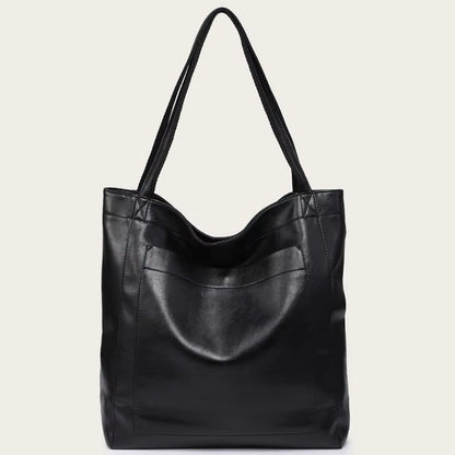 Wavlynn retro faux leather tote shoulder bag large capacity versatile everyday women