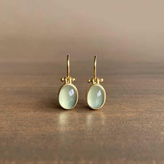 Celestia™ | Vintage Green Moonstone Earrings - WAVLYNN