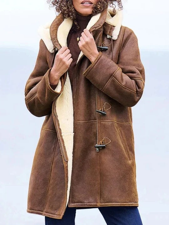Women's long lightweight down jacket in cozy insulated style with sleek silhouette for winter warmth