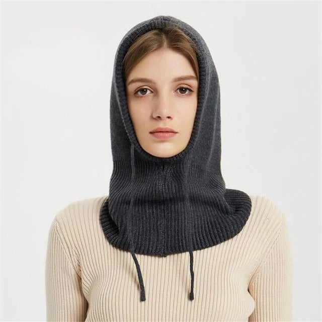 Chunky ribbed knit winter beanie hat with double-layer folded brim for extra ear warmth