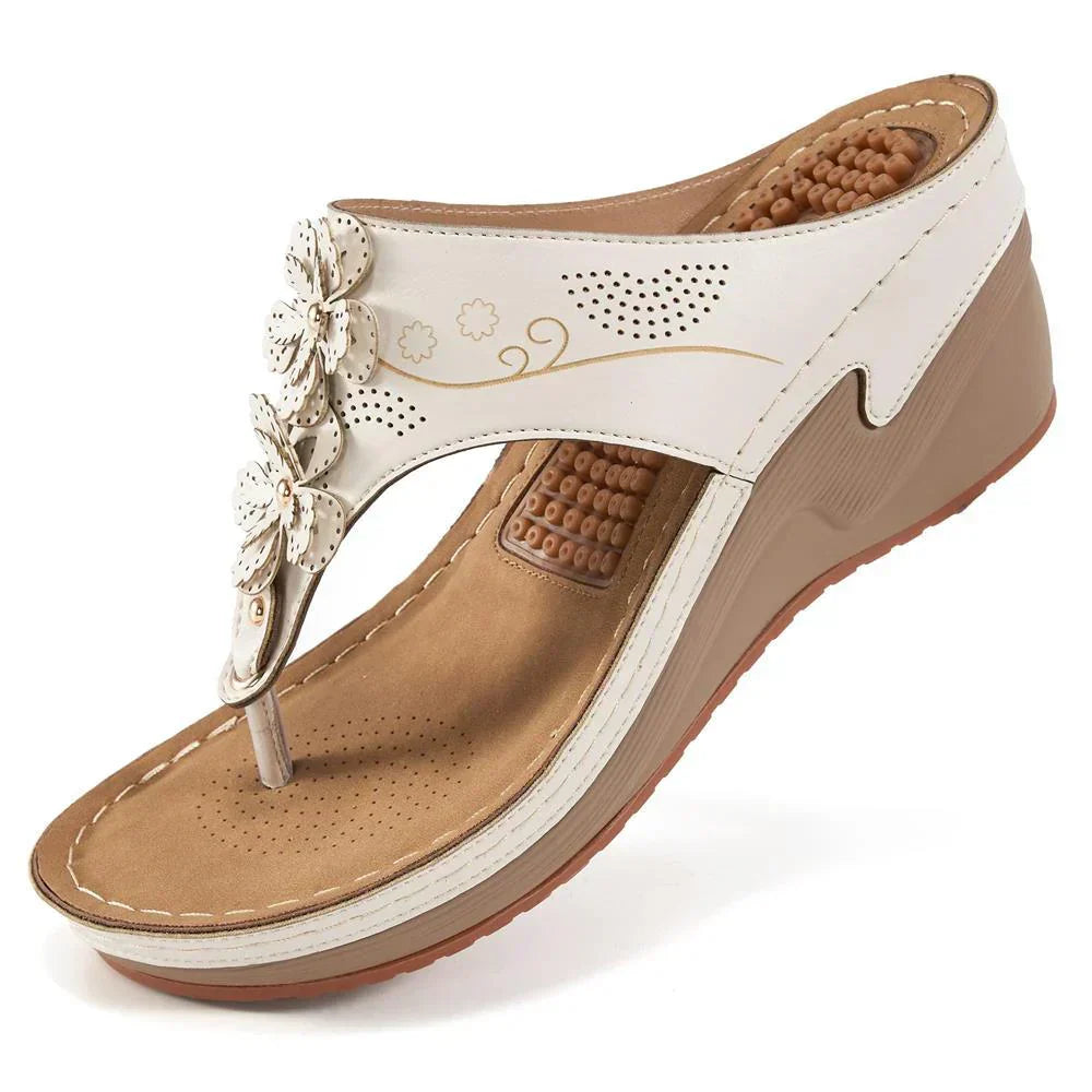 Saffron women's comfort cushioned sandals with ergonomic support and timeless silhouette