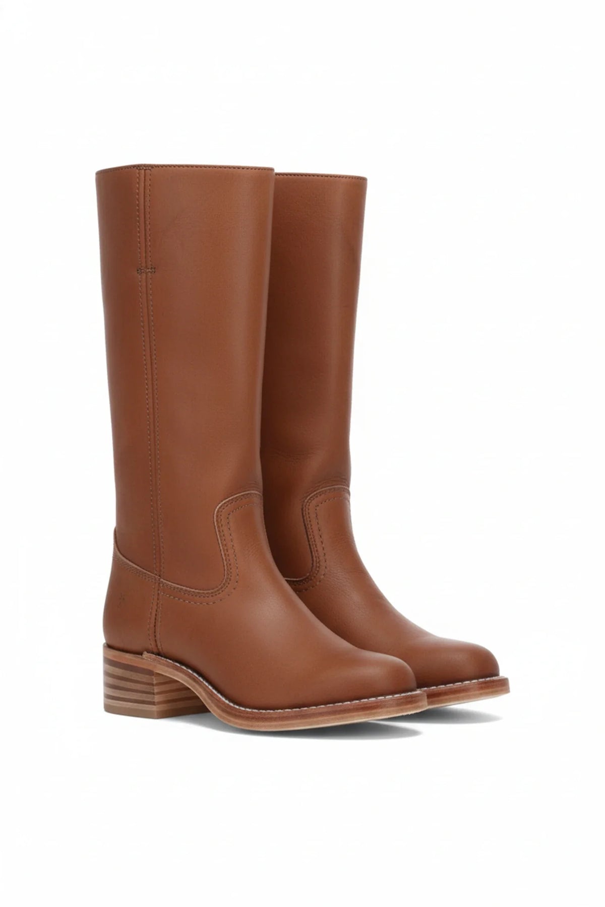 Women's black leather knee-high boots with sleek contemporary silhouette for polished everyday wear