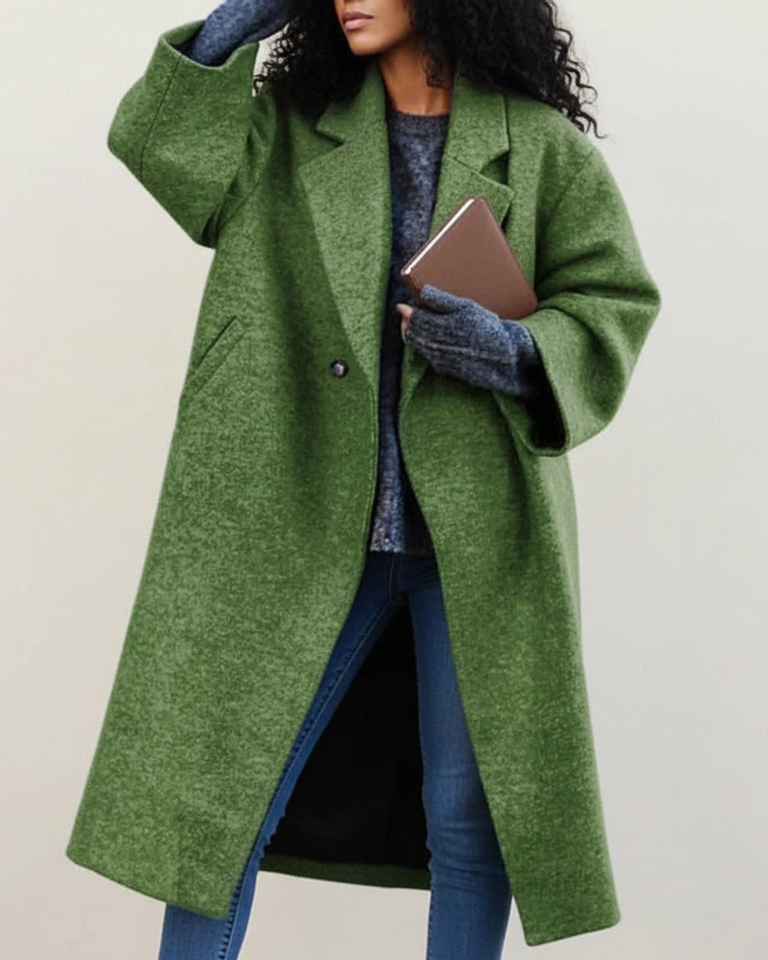 Wavlynn women's oversized colorful long winter coat with relaxed silhouette for bold layering