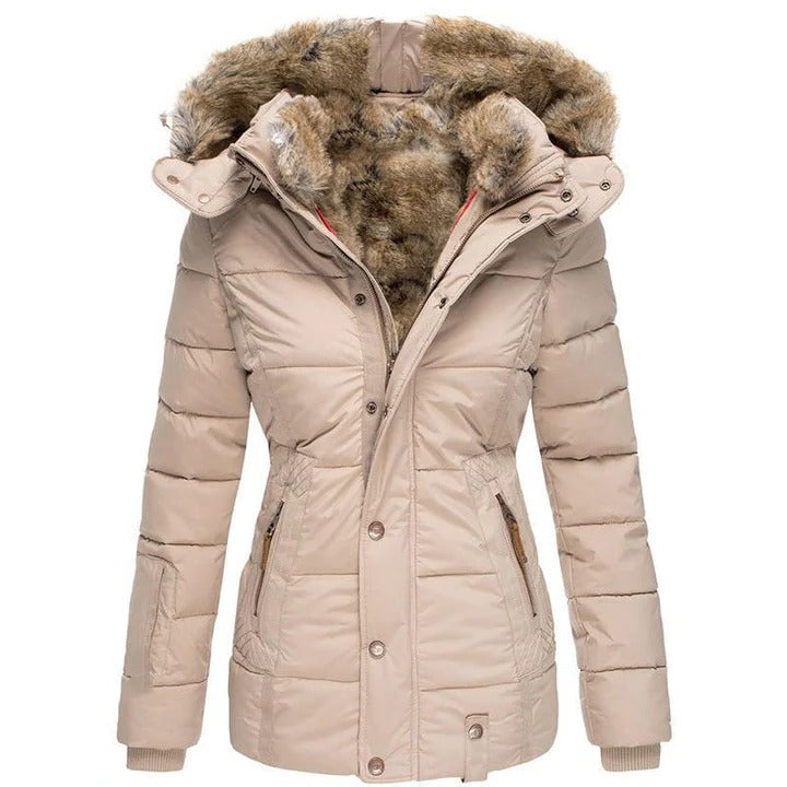 Women's water resistant fleece coat warm lining everyday weather protection stylish versatile fit