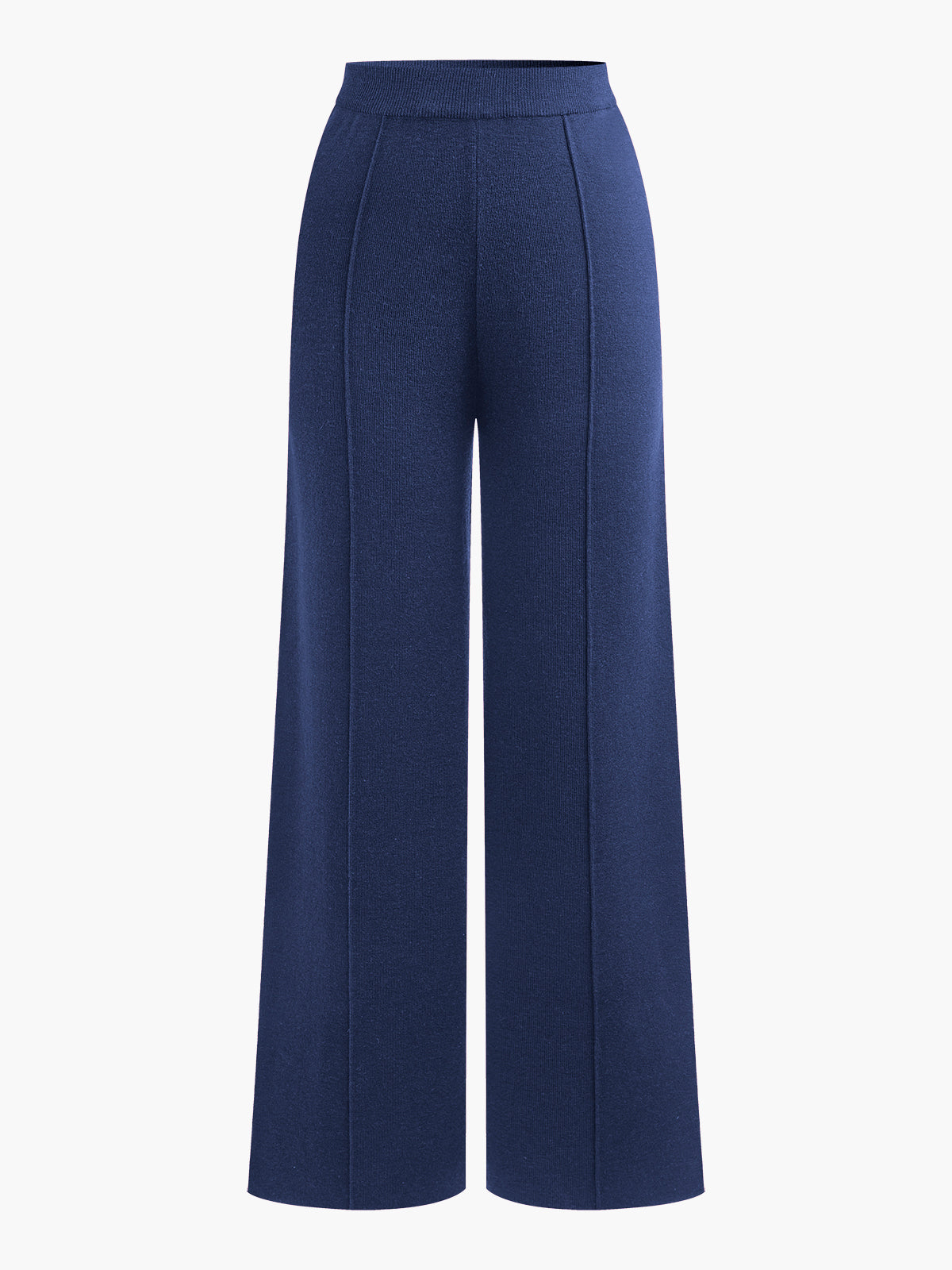 Elegant high-waist skinny wool-blend pants with contrast piping detail, warm medium stretch fit
