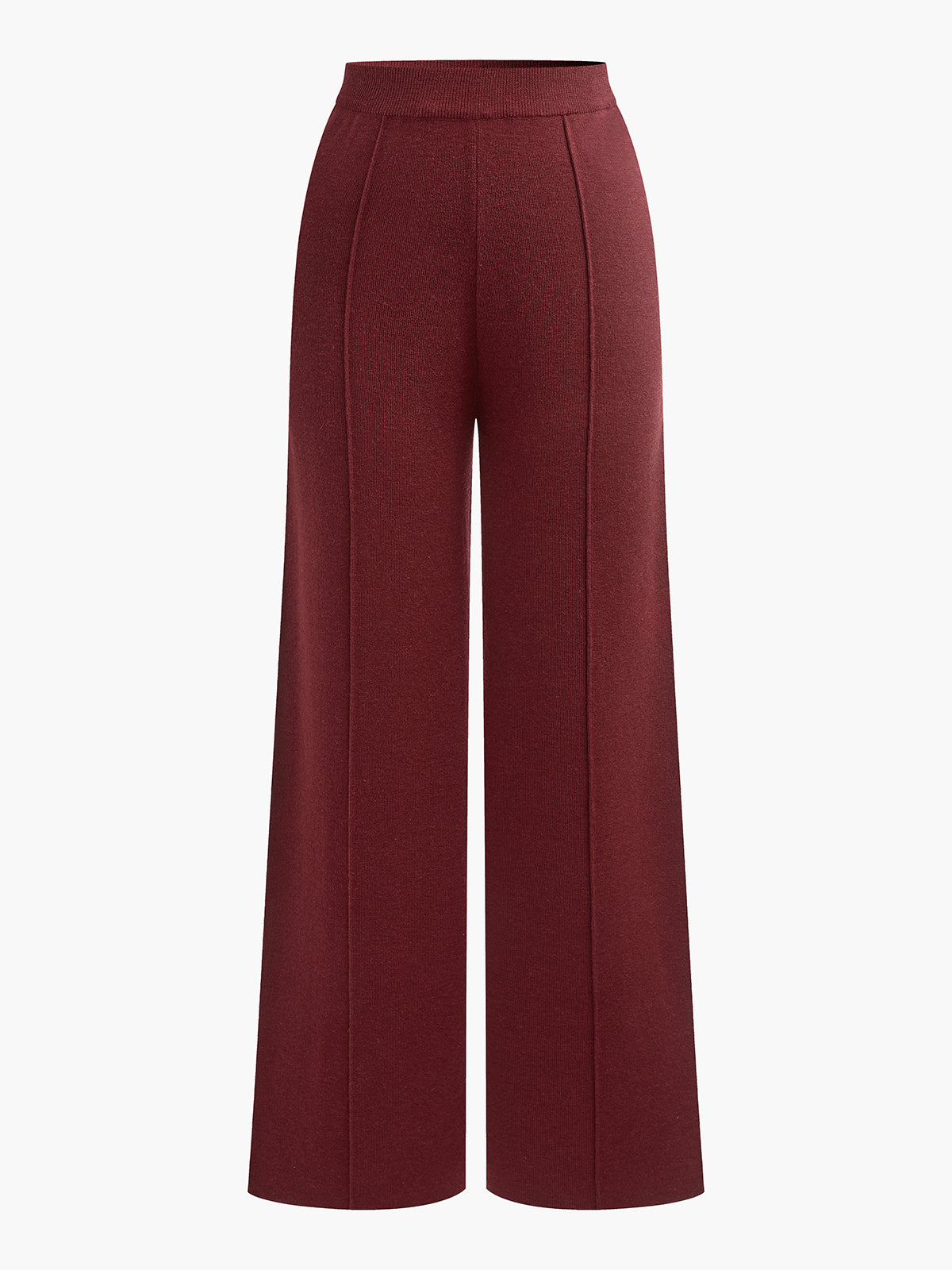 Elegant high-waist skinny wool-blend pants with contrast piping trim, warm and versatile