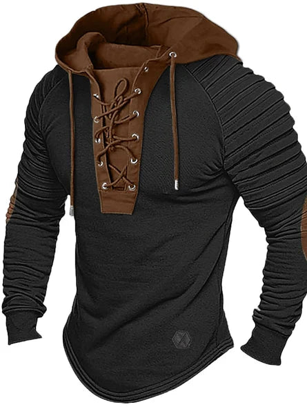 Women's relaxed wool-cashmere knit hoodie sweater in cozy textured style for everyday warmth