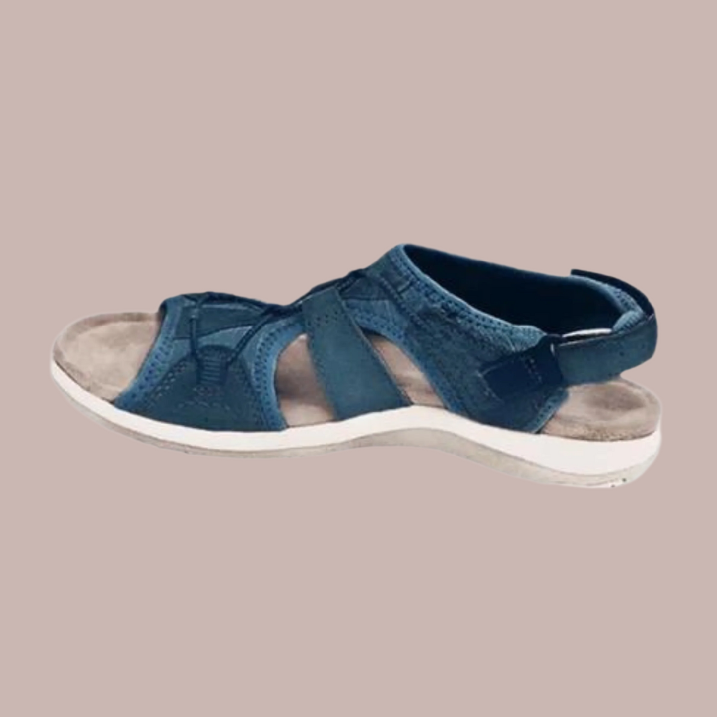 Women's open-toe PU leather sandals with adjustable straps and lightweight supportive sole for all-day comfort