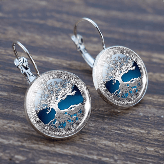 Sylvara™ | Silver Tree of Life Hoop Earrings - WAVLYNN